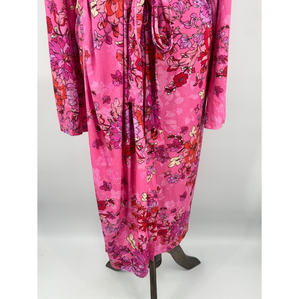 Johnny Was Pink Floral Satin Robe - Picture 8 of 16